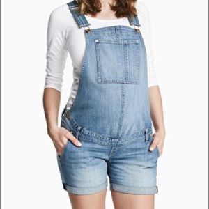 H&M maternity denim short overalls